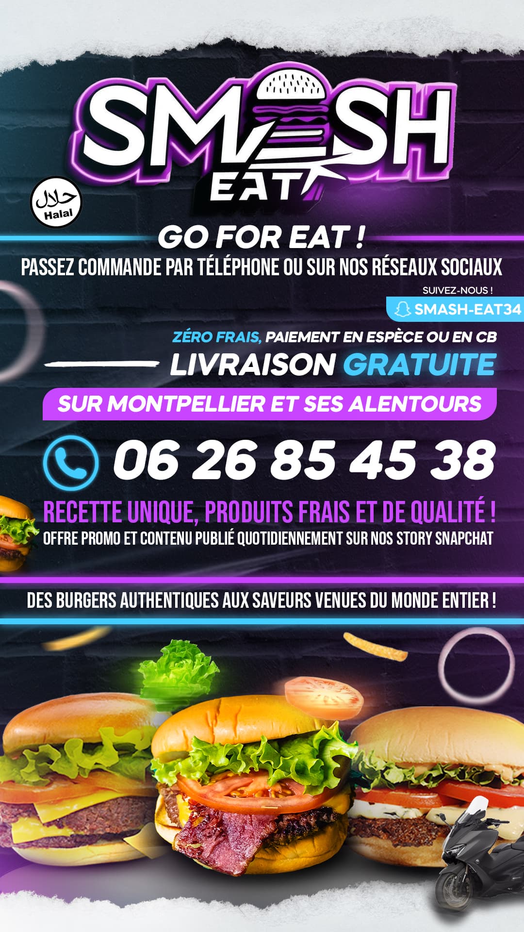 Flyer réalisé pour Smash Eat, restauration